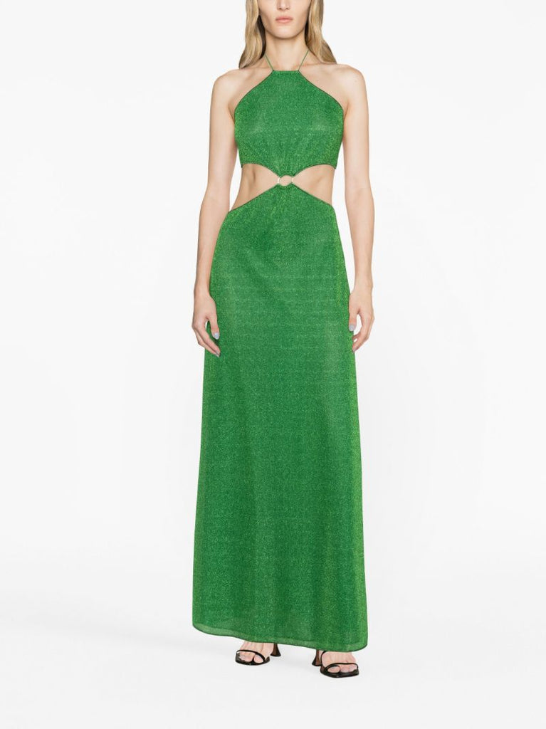 Green LumiÃ_x0083_Â¨re Halterneck Cut-out Maxi Dress