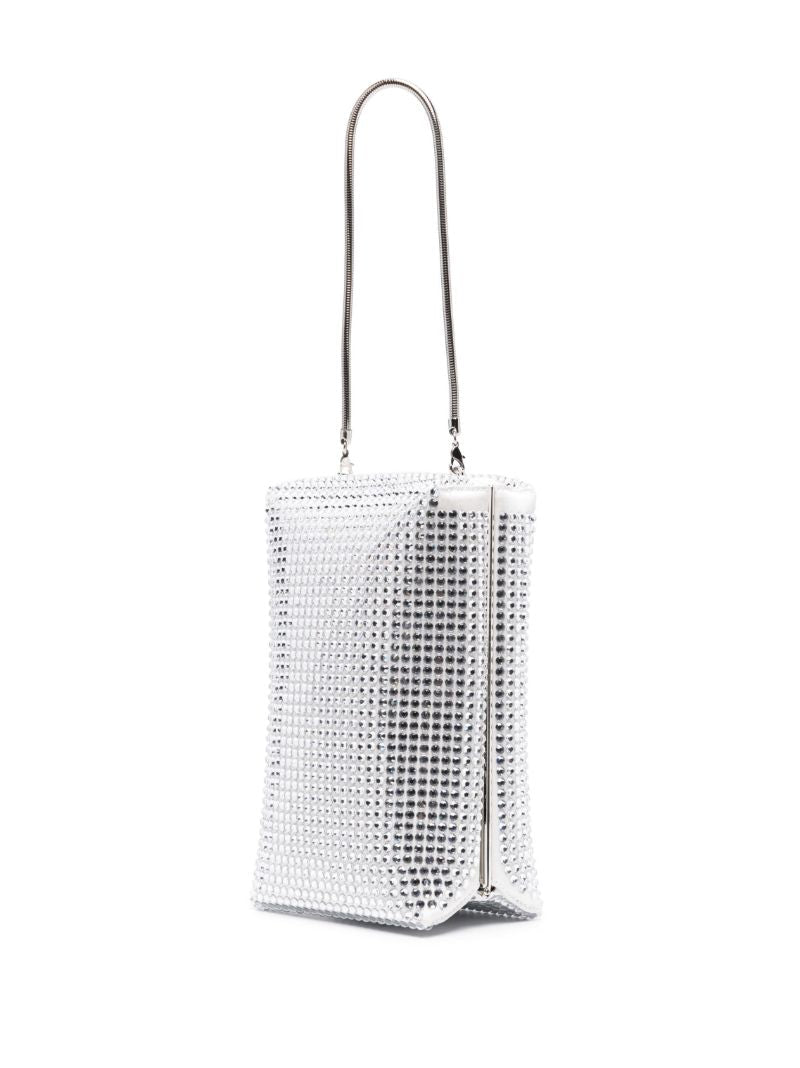 Silver Leo Box Crystal Cross Body Bag