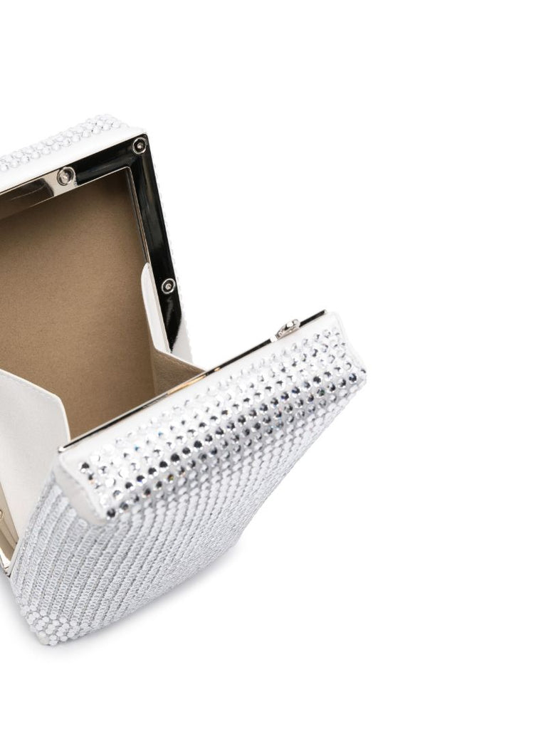 Silver Leo Box Crystal Cross Body Bag