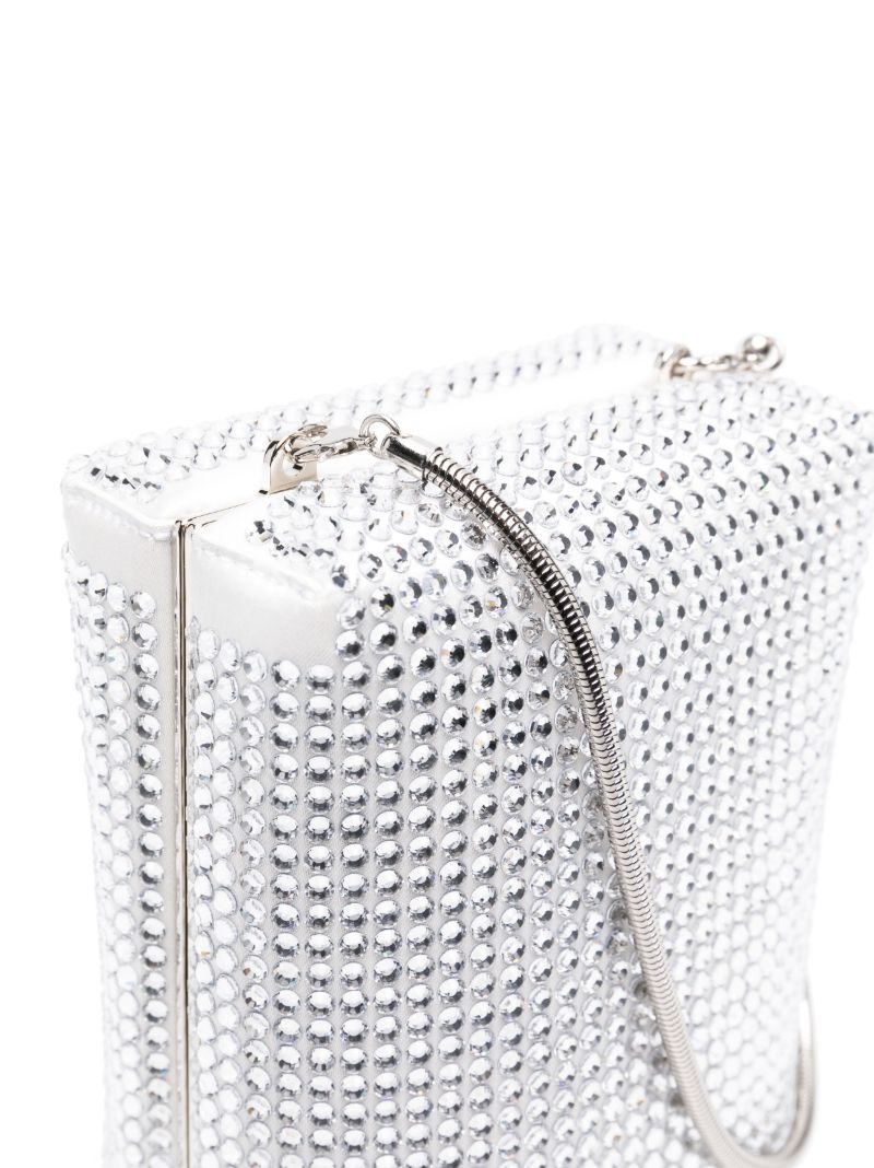 Silver Leo Box Crystal Cross Body Bag