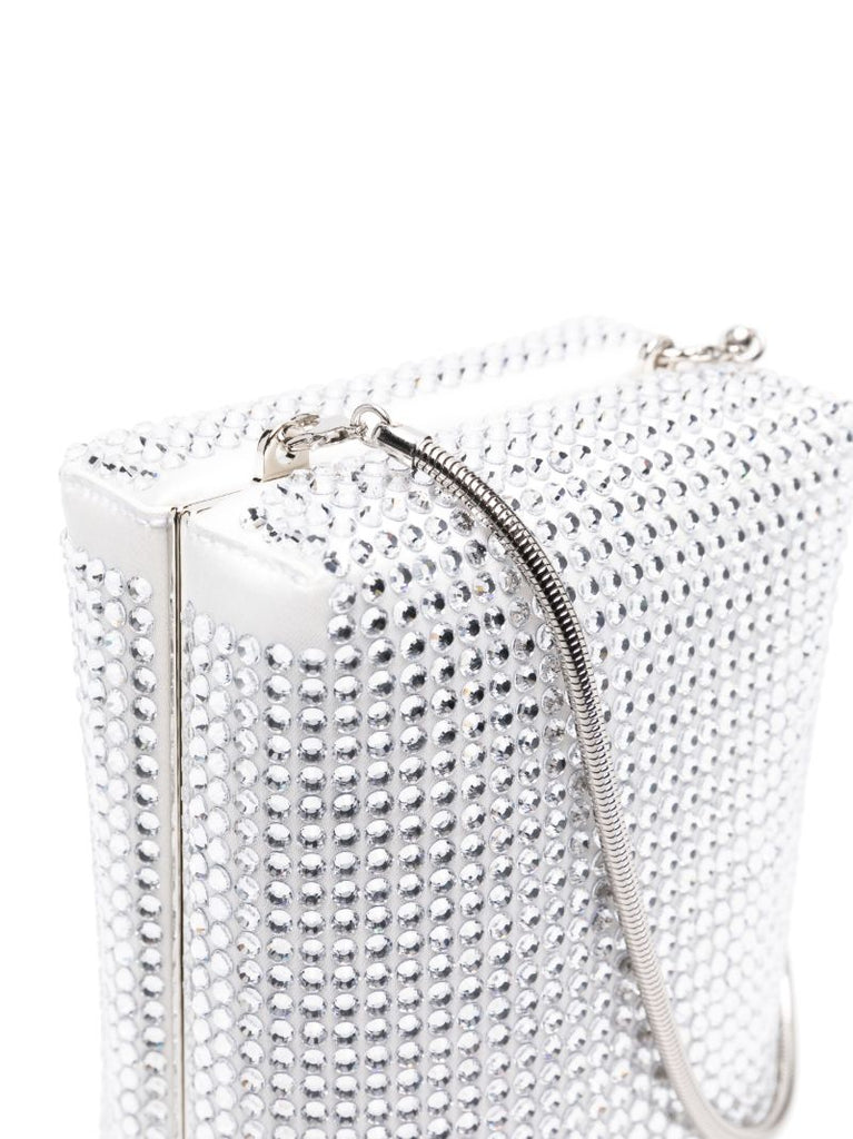 Silver Leo Box Crystal Cross Body Bag