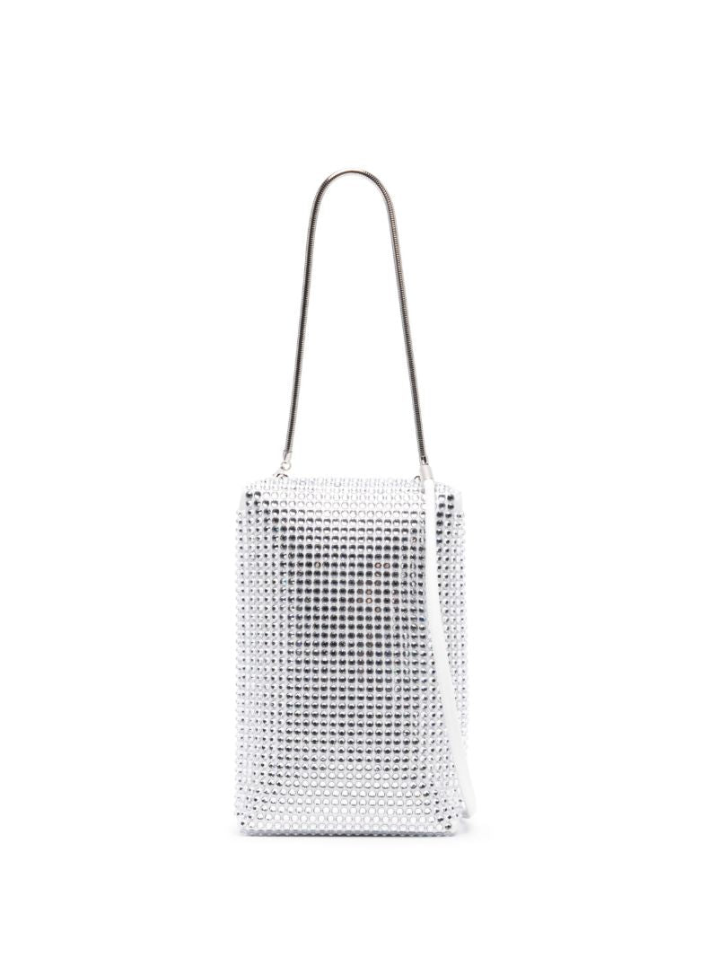 Silver Leo Box Crystal Cross Body Bag