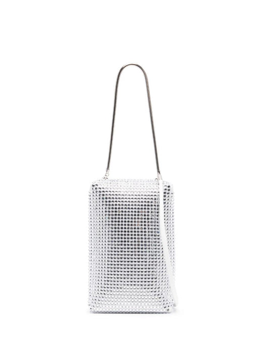 Silver Leo Box Crystal Cross Body Bag