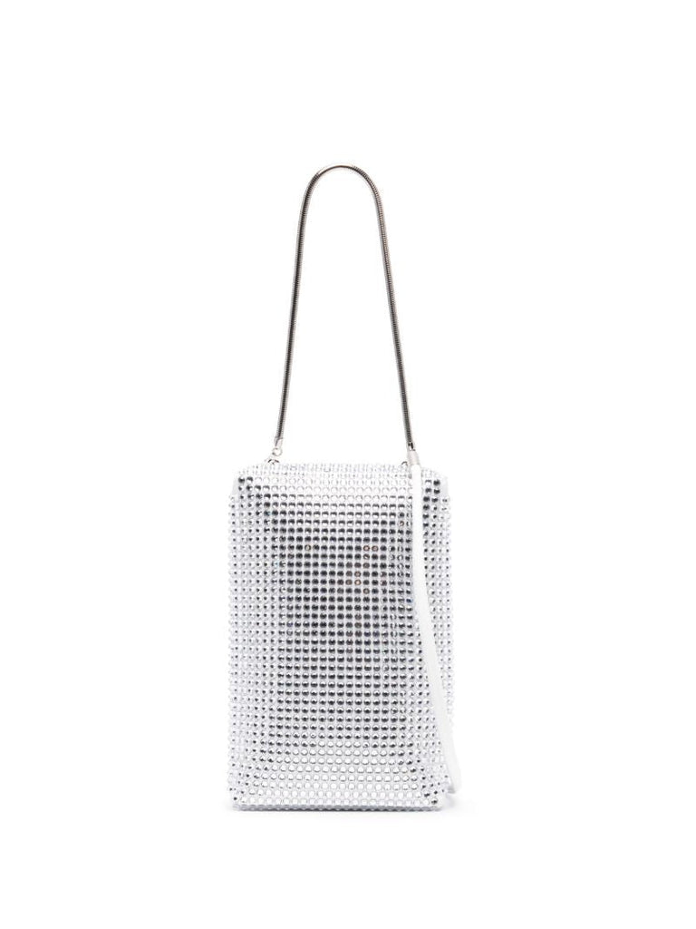 Silver Leo Box Crystal Cross Body Bag