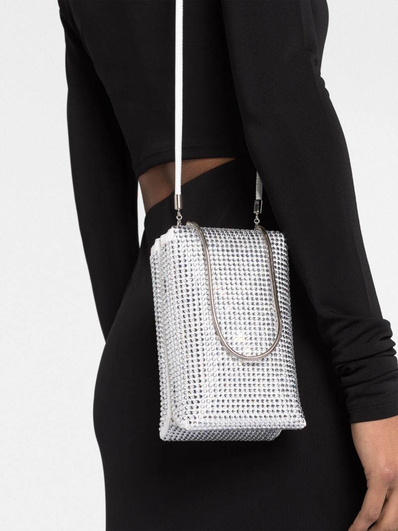 Silver Leo Box Crystal Cross Body Bag