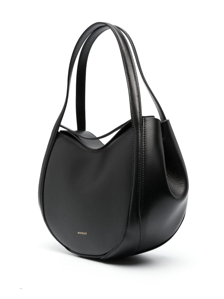 Black Lin Mini Leather Shoulder Bag