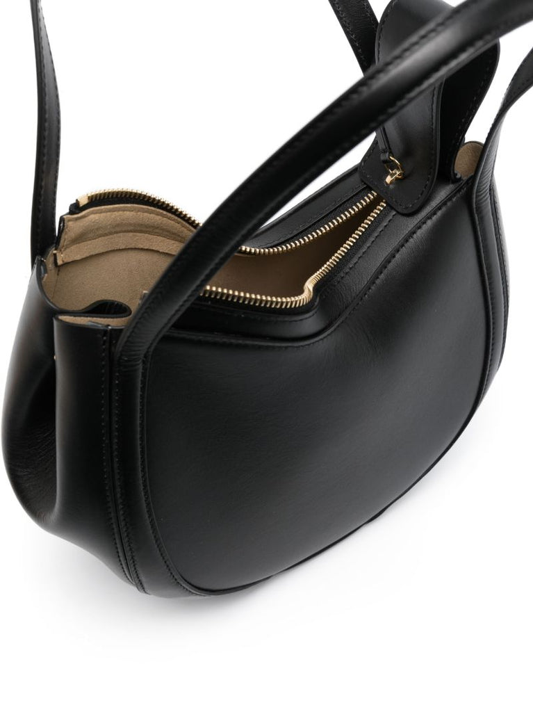 Black Lin Mini Leather Shoulder Bag