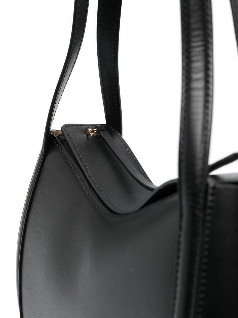 Black Lin Mini Leather Shoulder Bag