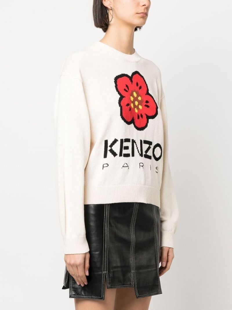Neutral Boke Flower Sweater