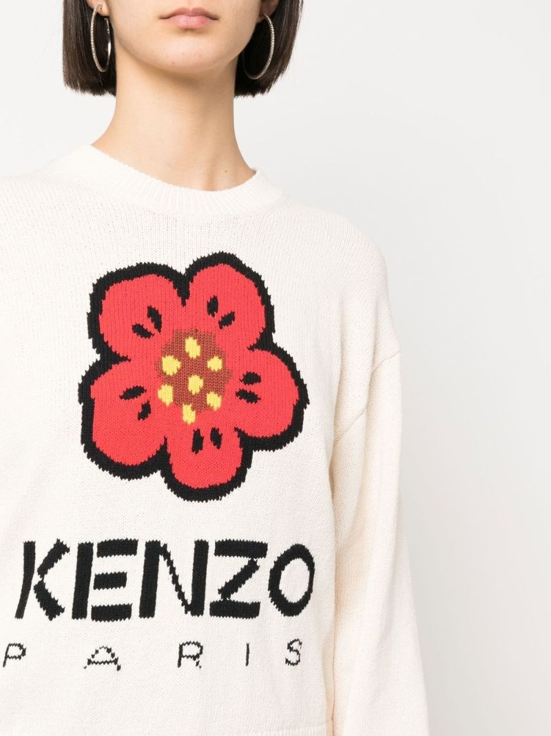 Neutral Boke Flower Sweater