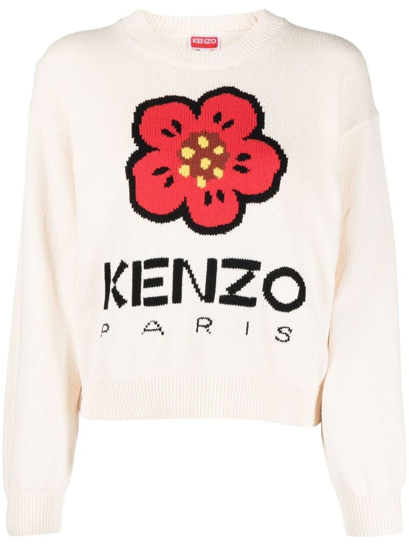 Neutral Boke Flower Sweater