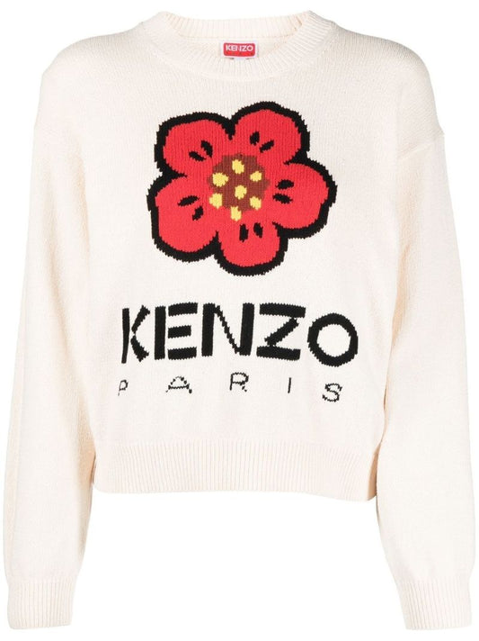 Neutral Boke Flower Sweater