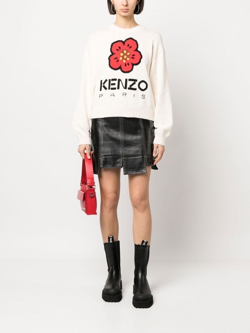 Neutral Boke Flower Sweater