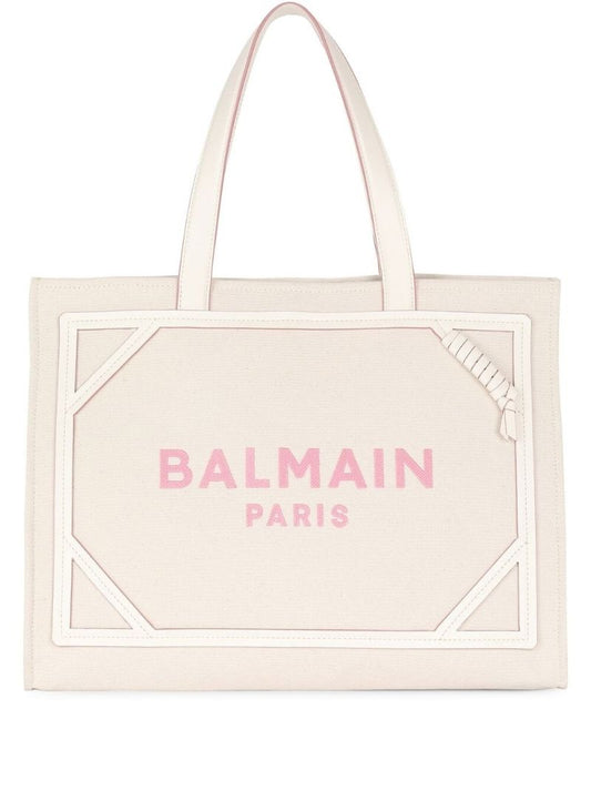 Cream Logo Print Tote Bag