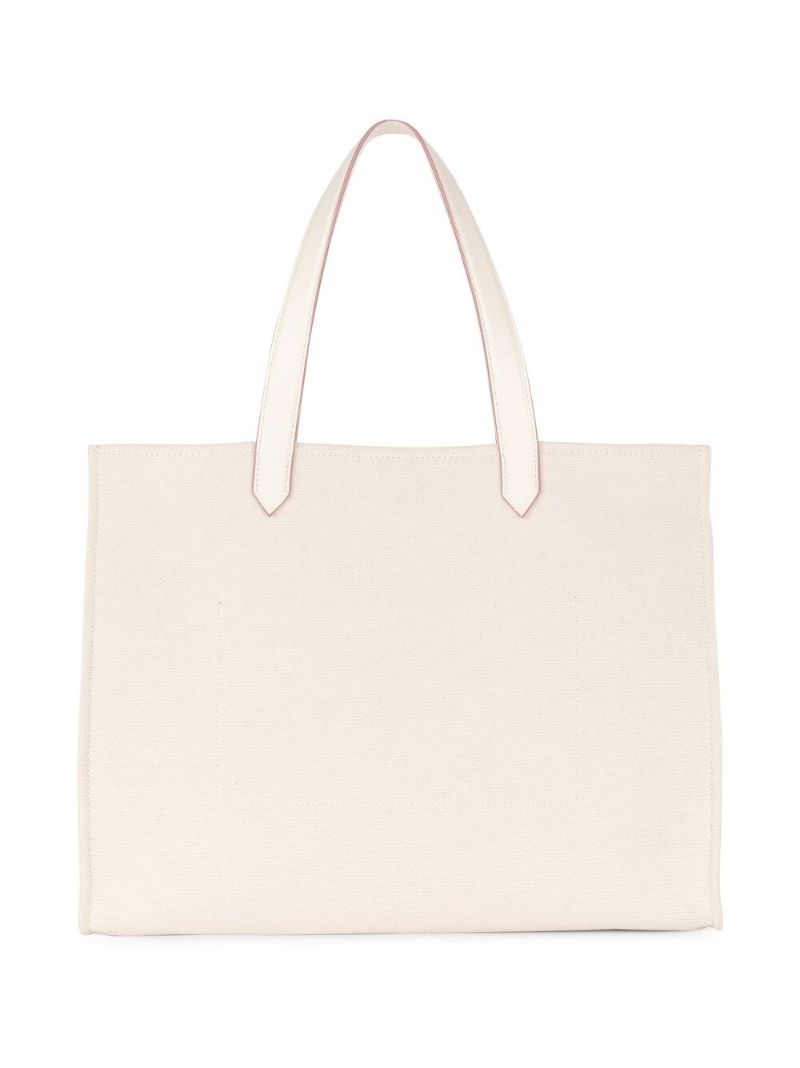 Cream Logo Print Tote Bag