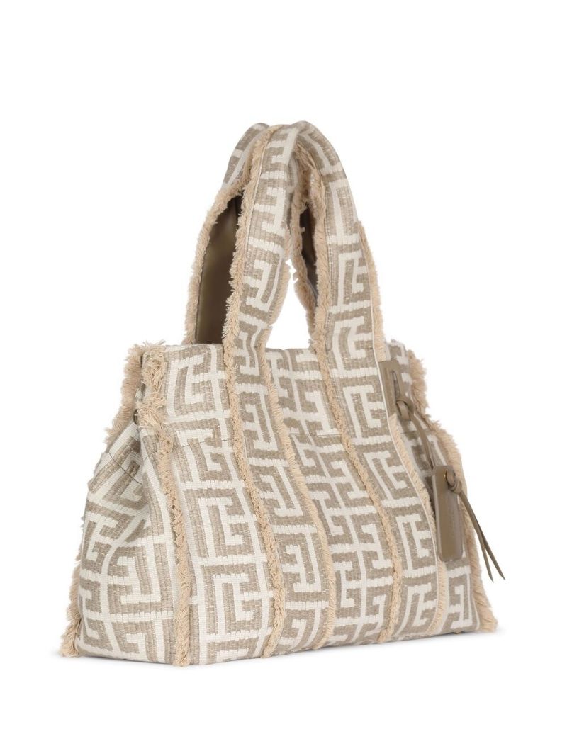 Neutral Monogram Jacquard Tote Bag