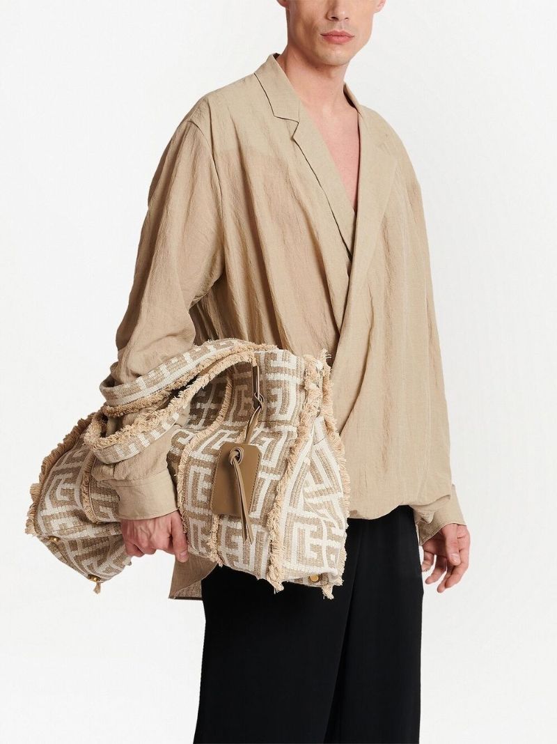 Neutral Monogram Jacquard Tote Bag