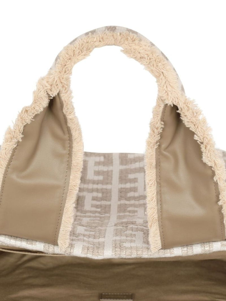 Neutral Monogram Jacquard Tote Bag