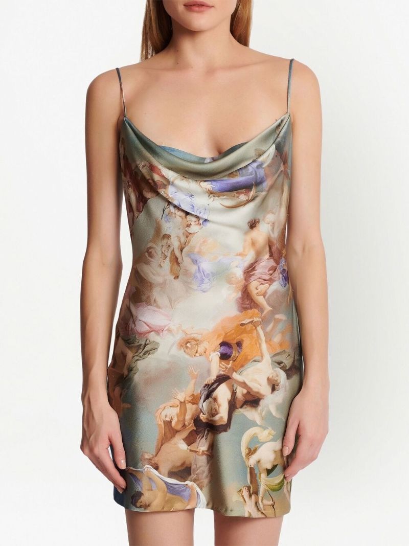 Grey Sky Print Mini Dress