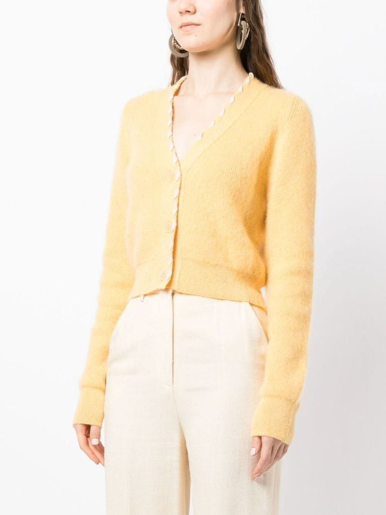 Yellow Lazo V-neck Cardigan