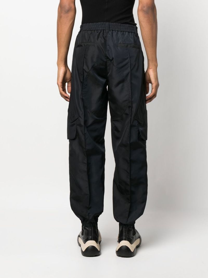 Black Tapered Cargo Trousers