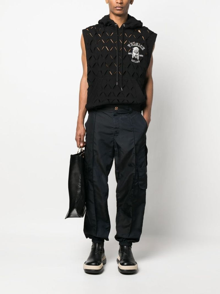 Black Tapered Cargo Trousers