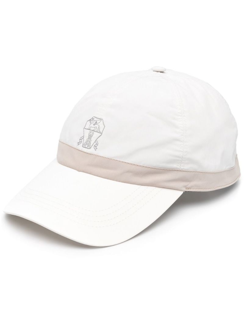White Embroidered Logo Baseball Cap