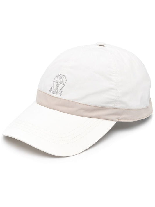 White Embroidered Logo Baseball Cap