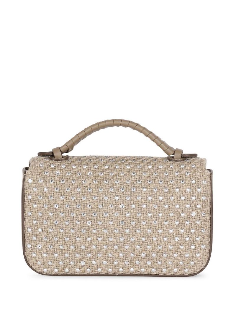 Neutral B-buzz Raffia Cross Body Bag