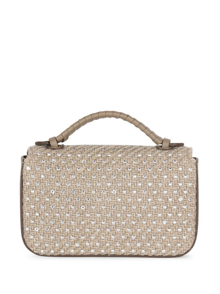 Neutral B-buzz Raffia Cross Body Bag