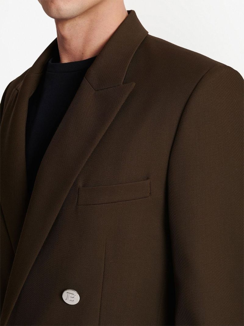 Brown Double-breasted Blazer