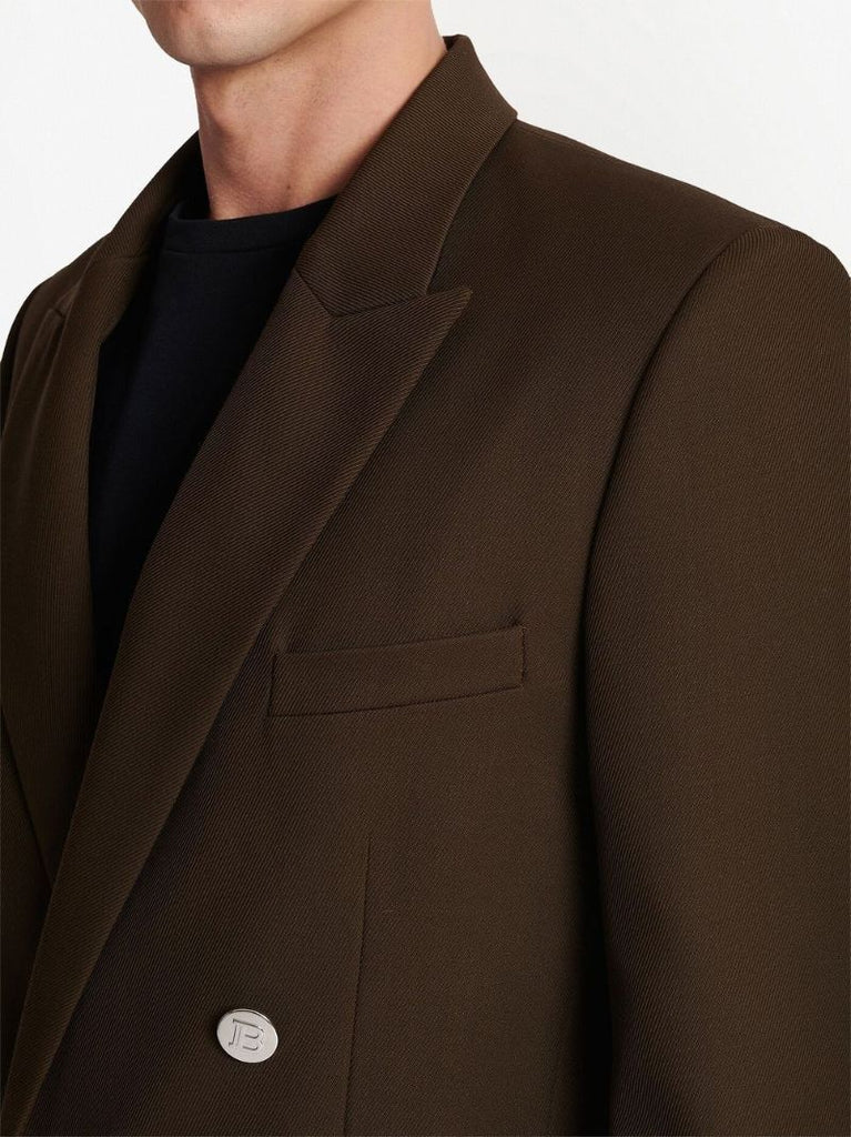 Brown Double-breasted Blazer