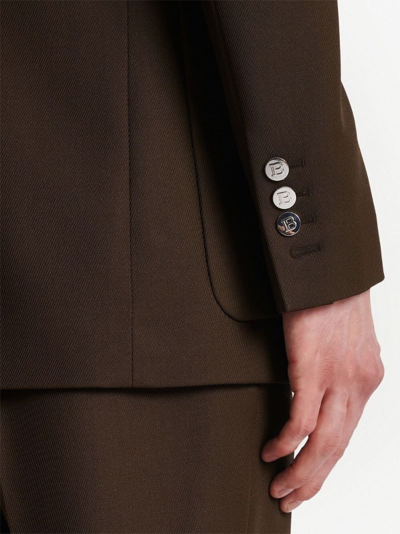 Brown Double-breasted Blazer