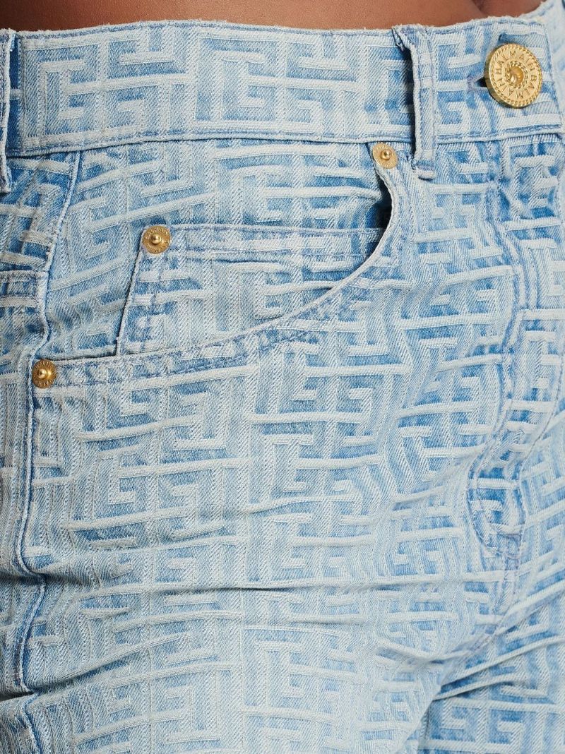 Blue Monogram Straight-leg Jeans