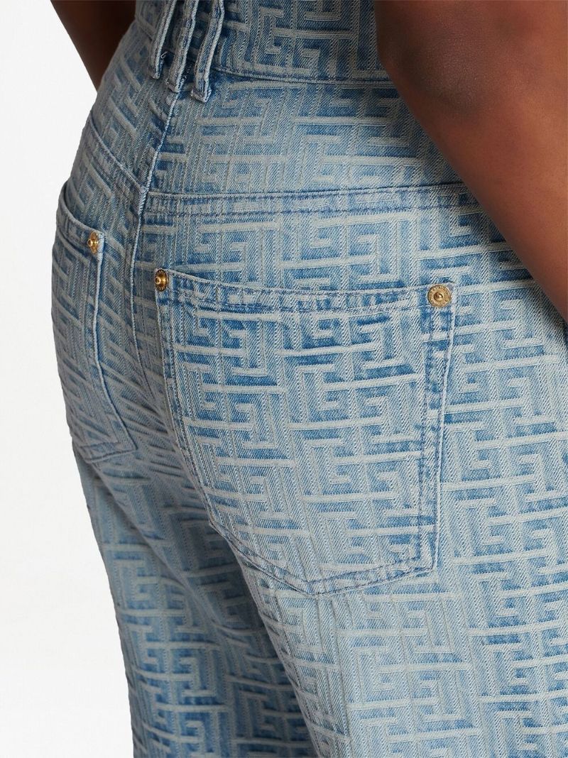Blue Monogram Straight-leg Jeans