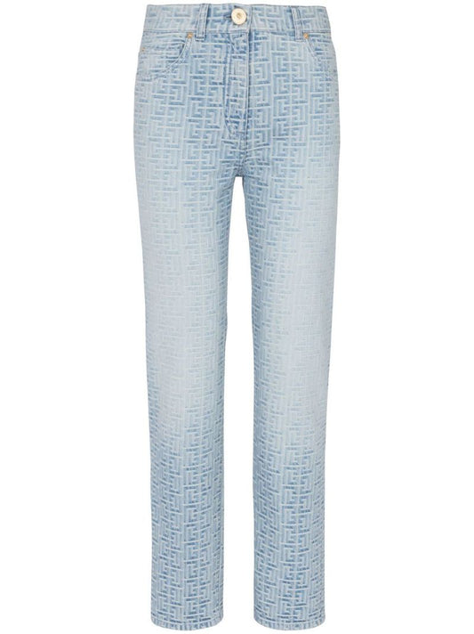 Blue Monogram Straight-leg Jeans