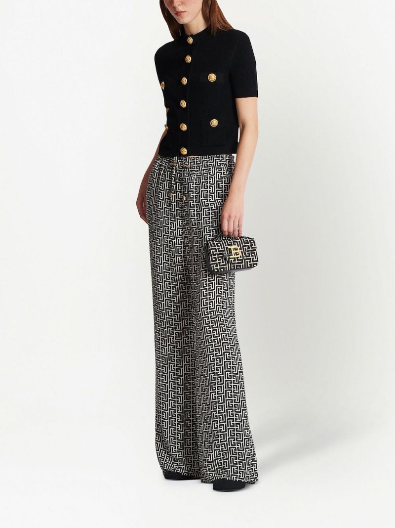Black Ribbed-knit Cardigan