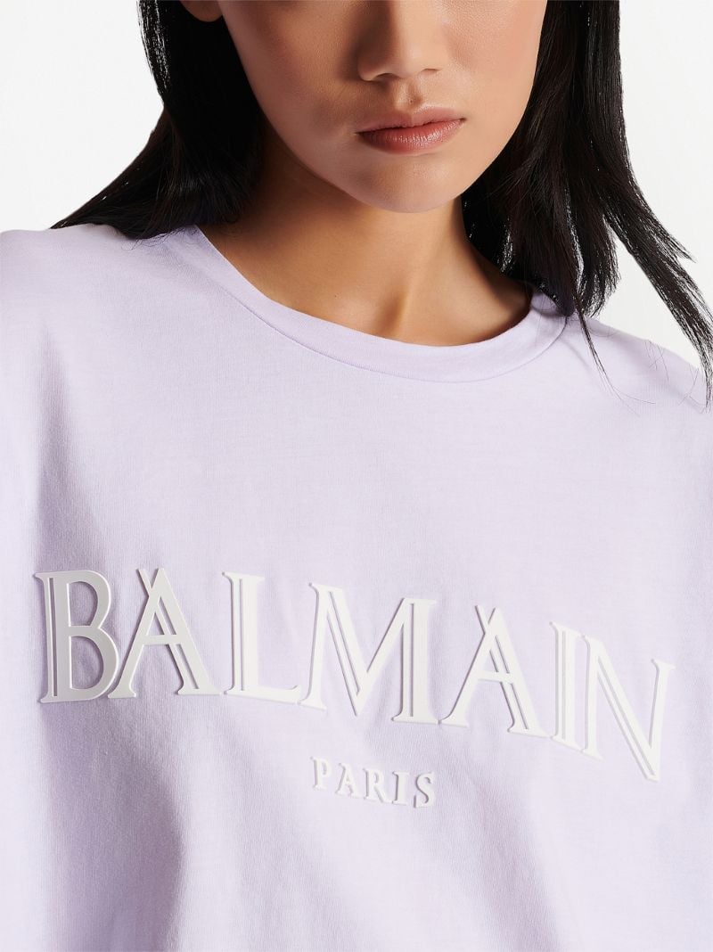 Purple Logo Patch Cropped T-shirt