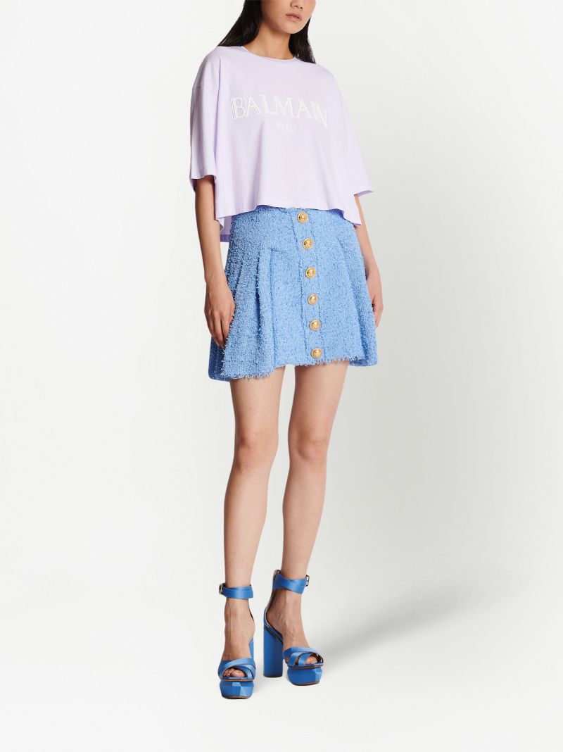 Purple Logo Patch Cropped T-shirt