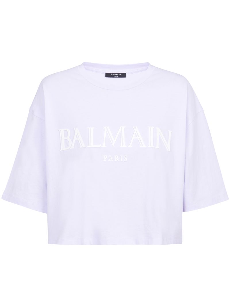 Purple Logo Patch Cropped T-shirt