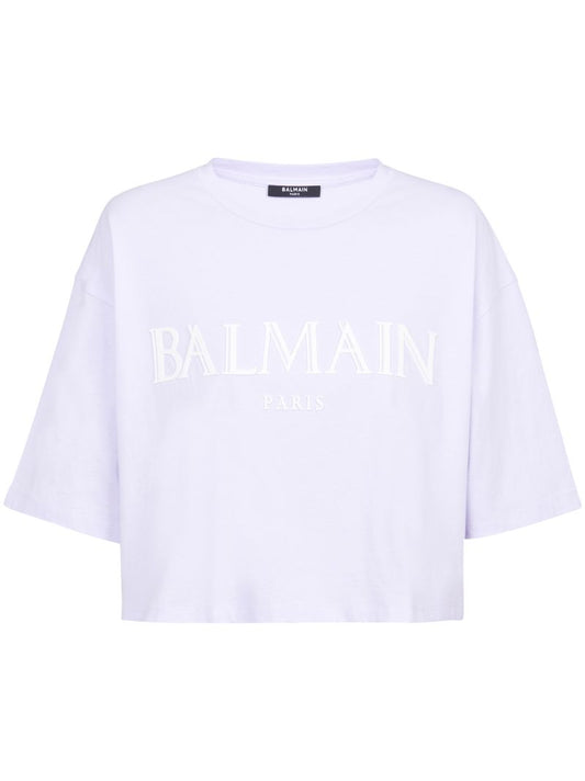 Purple Logo Patch Cropped T-shirt