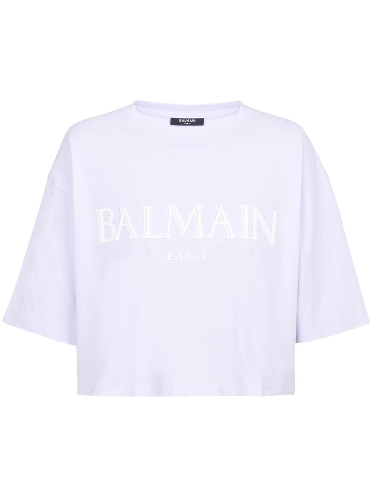 Purple Logo Patch Cropped T-shirt