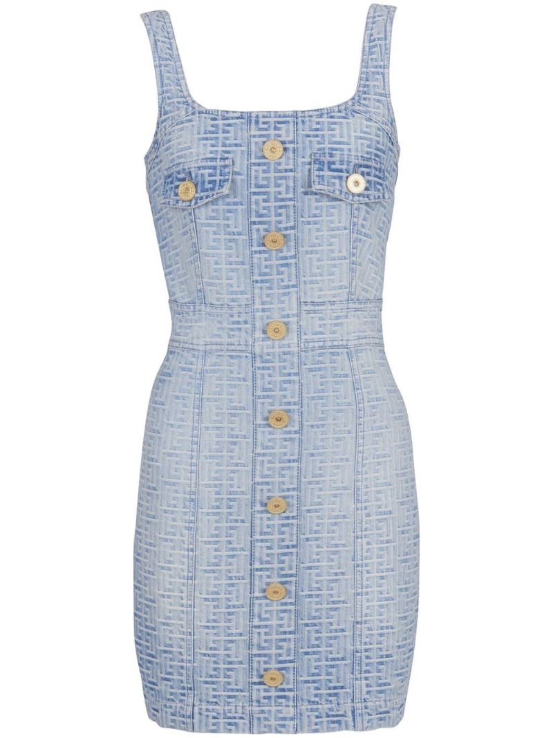 Blue Monogram Denim Mini Dress