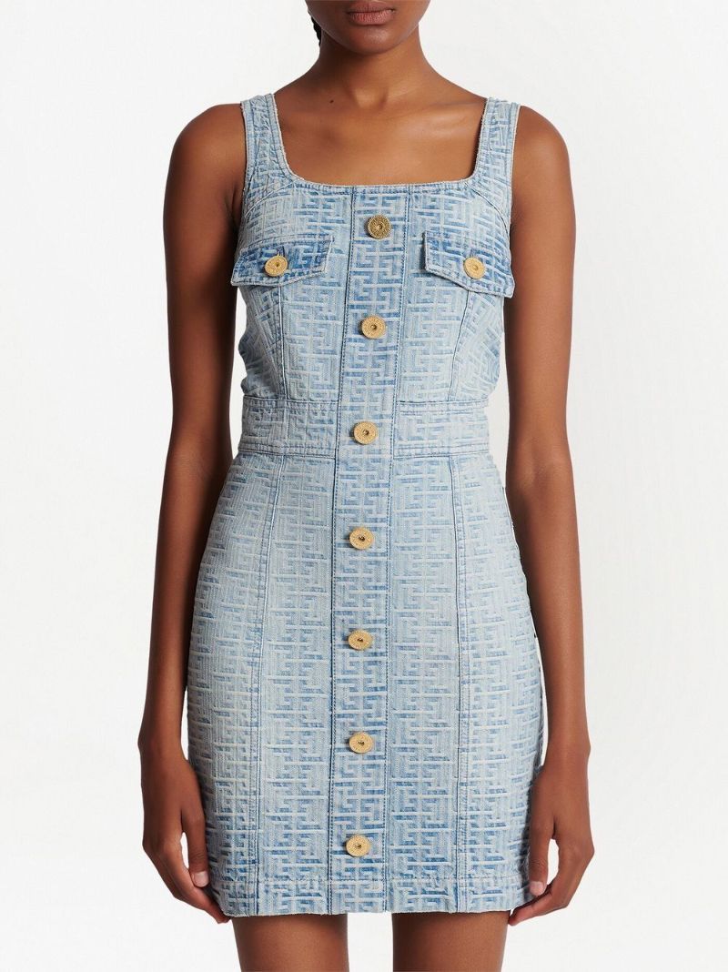 Blue Monogram Denim Mini Dress