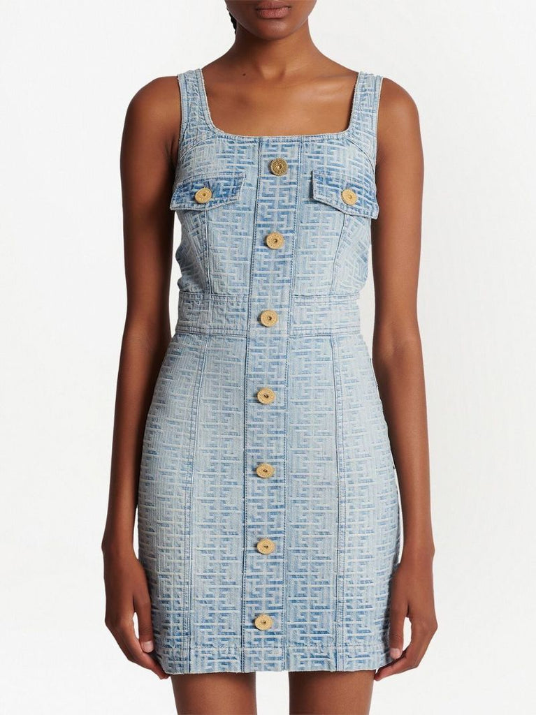 Blue Monogram Denim Mini Dress