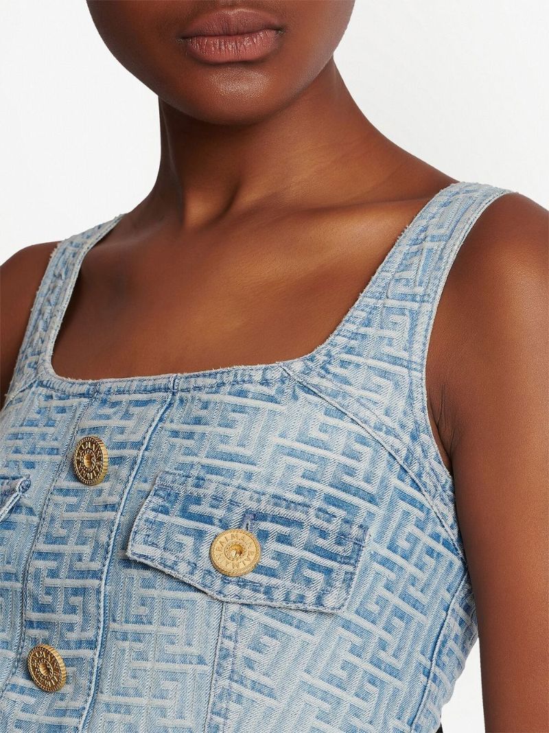 Blue Monogram Denim Mini Dress