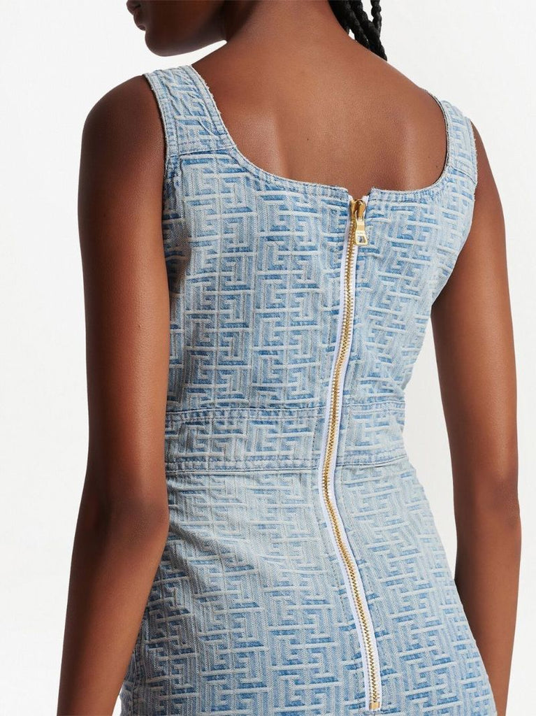 Blue Monogram Denim Mini Dress