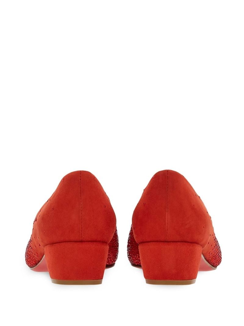 Red Vara Bow 30 Crystal Suede Pumps