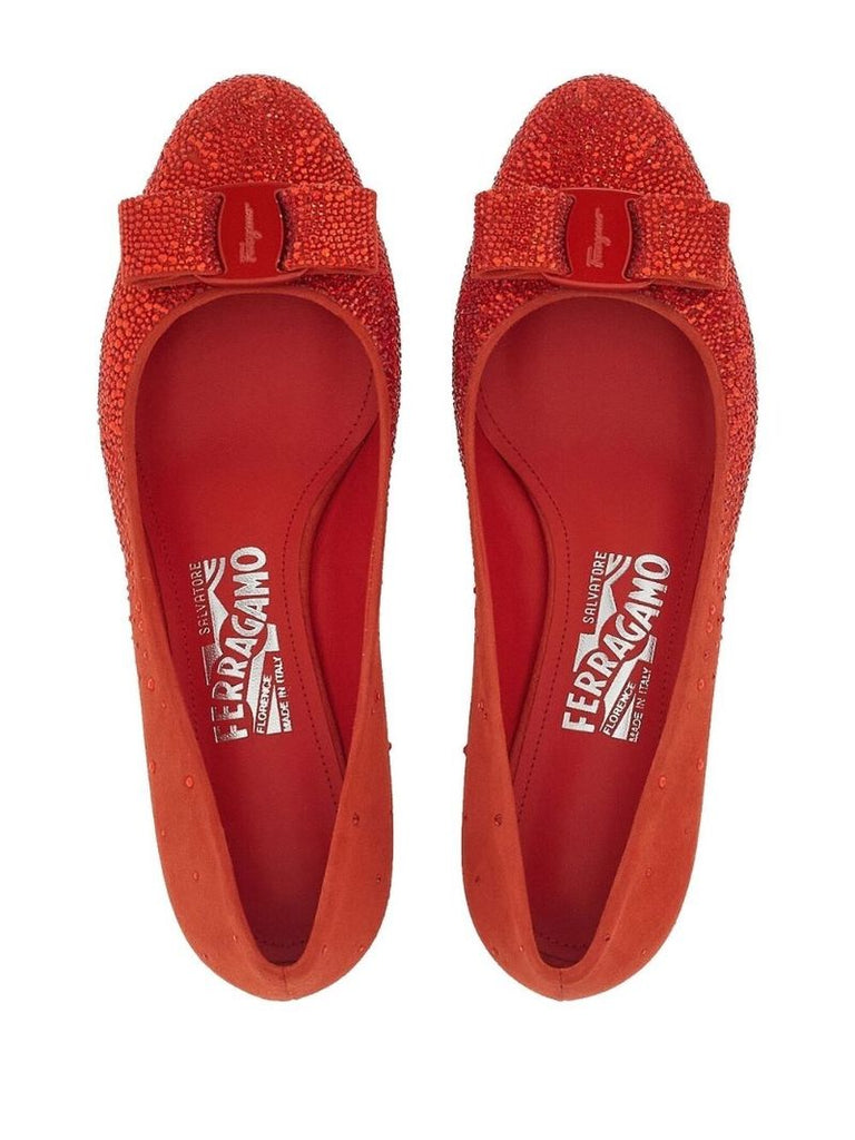Red Vara Bow 30 Crystal Suede Pumps