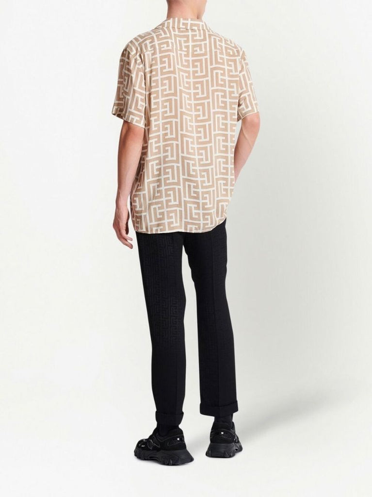 Neutral Monogram Print Shirt